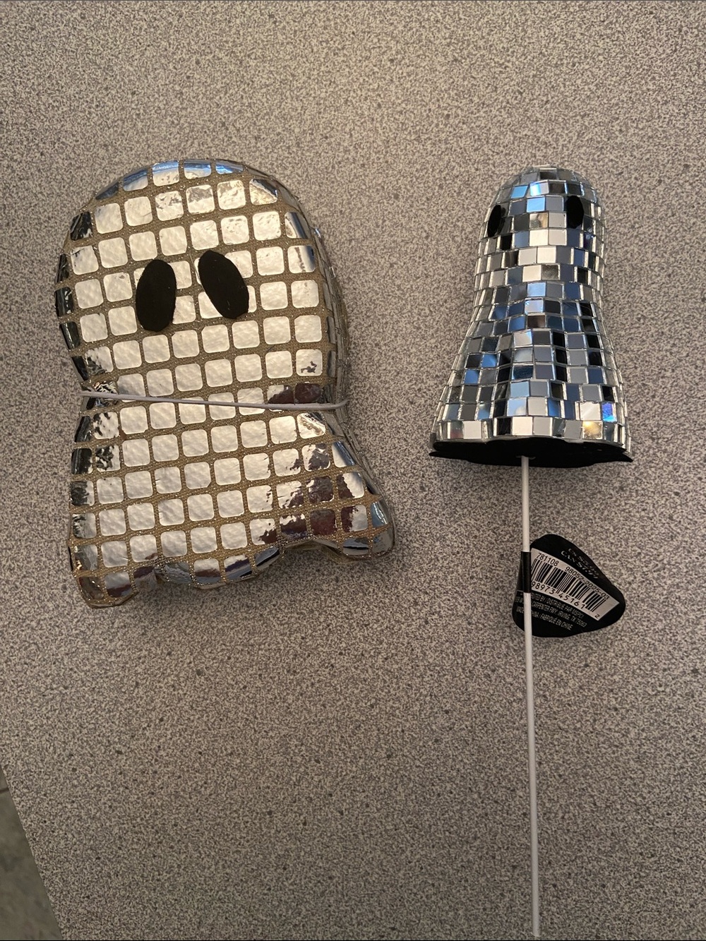 Silver Disco Ghost Party Picks - Decorative